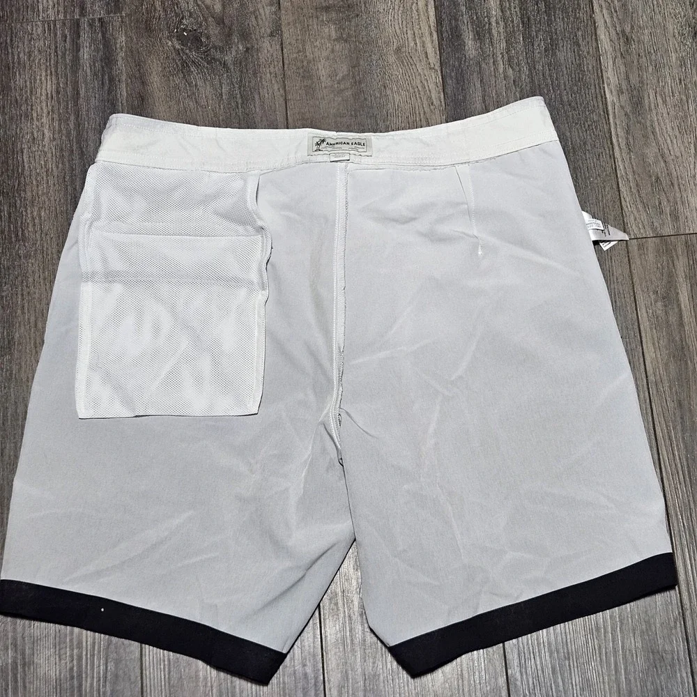 American Eagle Board Shorts mens‎ Medium Swim Trunks Beach Surf Black Gray Ombre